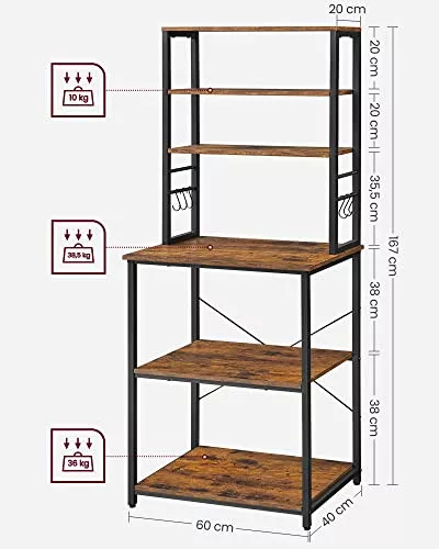 vasagle-raft-de-bucatarie-cu-3-rafturi-6-carlige-maro-rustic-6040167cm