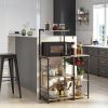 vasagle-raft-de-bucatarie-cu-rafturi-de-depozitare-carlige-cos-de-sarma-maro-rustic