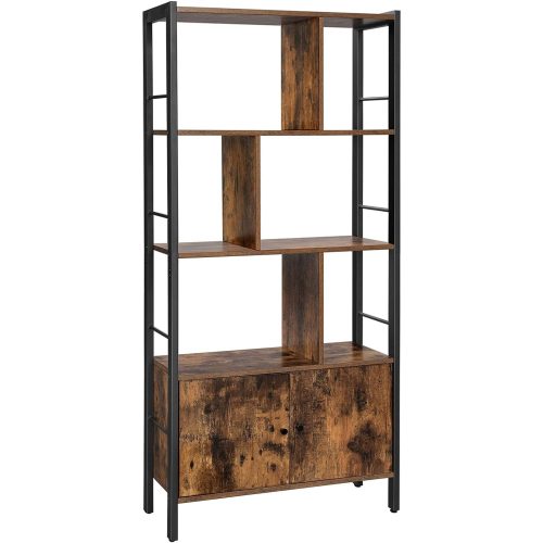 vasagle-raft-cu-separatoare-raft-depozitare-maro-rustic-154x74x30cm