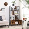 vasagle-raft-cu-separatoare-raft-depozitare-maro-rustic-154x74x30cm