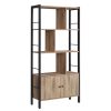 vasagle-raft-de-carti-cu-separatoare-raft-de-depozitare-stejar-cenusiu-si-negru154x74x30cm