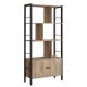 vasagle-raft-de-carti-cu-separatoare-raft-de-depozitare-stejar-cenusiu-si-negru154x74x30cm