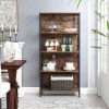 vasagle-raft-de-depozitare-maro-rustic-74x30x154cm