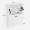 vasagle-dulap-pantofi-cu-2-usi-alb-83x60x24cm