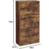 vasagle-dulap-de-pantofi-cu-3-usi-maro-rustic-60x24x120cm