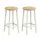 Scaune de bar 2 buc, cadru din metal, suport pentru picioare, stejar alb, 32 x 32 x 64 cm