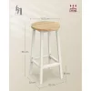 Scaune de bar 2 buc, cadru din metal, suport pentru picioare, stejar alb, 32 x 32 x 64 cm