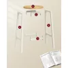 Scaune de bar 2 buc, cadru din metal, suport pentru picioare, stejar alb, 32 x 32 x 64 cm