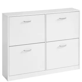   Dulap pantofi cu 4 uși pliante, reglabile, alb ca zăpada 82x24x106cm