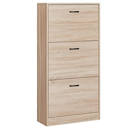 vasagle-dulap-de-pantofi-cu-3-usi-natural-120x60x24cm