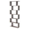 vasagle-raft-carti-raft-depozitare-6-niveluri-maro-cenusiu-70x24x190cm