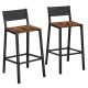 vasagle-scaun-de-bar-2-buc-scaun-inalt-de-bucatarie-patrat-rustic-maro-negru