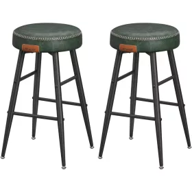 vasagle-echo-scaune-de-bar-2-buc-husa-din-piele-artificiala-cusuta-verde-inaltime-63-cm