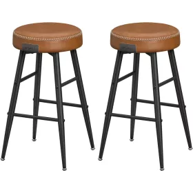 vasagle-echo-scaune-de-bar-2-buc-husa-din-piele-artificiala-cusuta-maro-inaltime-63-cm