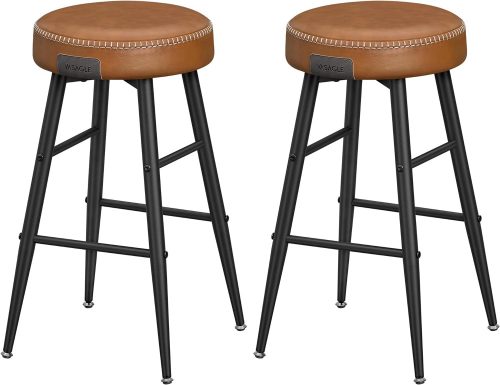 vasagle-echo-scaune-de-bar-2-buc-husa-din-piele-artificiala-cusuta-maro-inaltime-63-cm