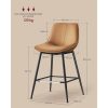 vasagle-scaune-de-bar-2-buc-spatar-ergonomic-piele-ecologica-picioare-metalice-maro