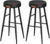 vasagle-echo-scaune-de-bar-2-buc-husa-din-piele-artificiala-cusuta-neagra-76-cm-inaltime
