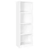 Bibliotecă, cu rafturi reglabile, pentru copii, albă 40x24x122cm