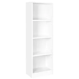   Bibliotecă, cu rafturi reglabile, pentru copii, albă 40x24x122cm