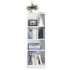 Bibliotecă, cu rafturi reglabile, pentru copii, albă 40x24x122cm