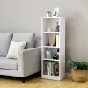 Bibliotecă, cu rafturi reglabile, pentru copii, albă 40x24x122cm