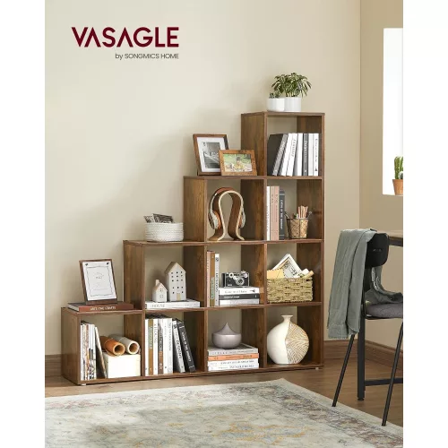 vasagle-biblioteca-raft-separator-de-camera-maro-rustic-129x129x29cm