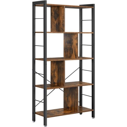 vasagle-raft-de-depozitare-maro-rustic-154x74x30cm