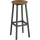 Scaune de bar 2 buc, cadru metalic cu suport pentru picioare, maro-negru rustic,