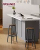 Scaune de bar 2 buc, cadru metalic cu suport pentru picioare, maro-negru rustic,