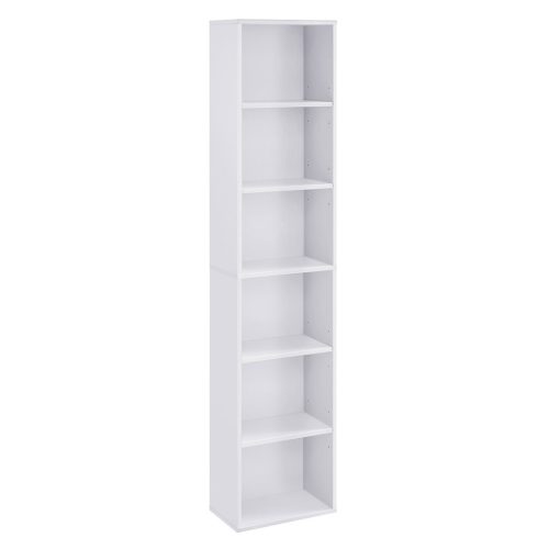 vasagle-raft-de-carti-stil-scandinav-6-niveluri-alb-40x24x178cm