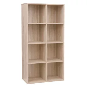vasagle-raft-de-carti-raft-de-depozitare-8-compartimente-stejar-65x30x129cm
