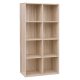 vasagle-raft-de-carti-raft-de-depozitare-8-compartimente-stejar-65x30x129cm