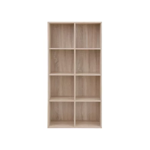 vasagle-raft-de-carti-raft-de-depozitare-8-compartimente-stejar-65x30x129cm