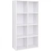 vasagle-biblioteca-raft-depozitare-8-compartimente-alb-65x30x129cm