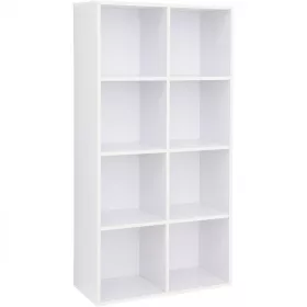 vasagle-biblioteca-raft-depozitare-8-compartimente-alb-65x30x129cm