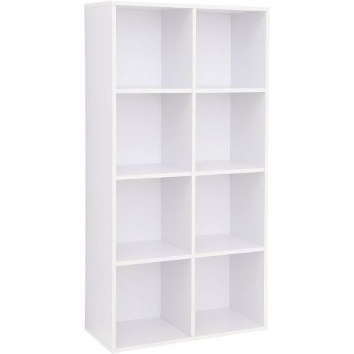 vasagle-biblioteca-raft-depozitare-8-compartimente-alb-65x30x129cm
