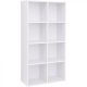 vasagle-biblioteca-raft-depozitare-8-compartimente-alb-65x30x129cm