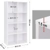 vasagle-biblioteca-raft-depozitare-8-compartimente-alb-65x30x129cm