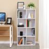 vasagle-biblioteca-raft-depozitare-8-compartimente-alb-65x30x129cm