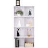 vasagle-biblioteca-raft-depozitare-8-compartimente-alb-65x30x129cm