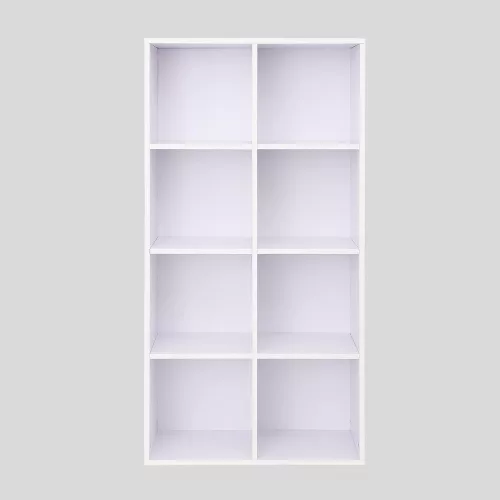 vasagle-biblioteca-raft-depozitare-8-compartimente-alb-65x30x129cm
