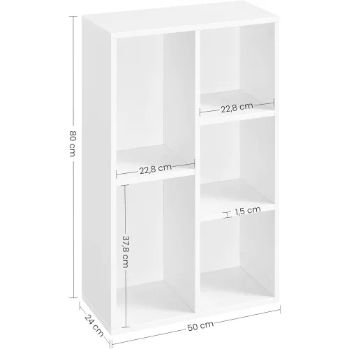 vasagle-raft-de-carti-raft-de-depozitare-alb-80x50x24cm
