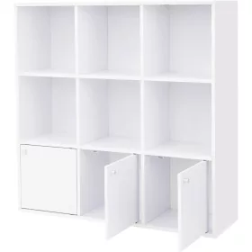 vasagle-raft-de-carti-raft-de-depozitare-cu-3-usi-alb-97x97x29cm