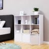 vasagle-raft-de-carti-raft-de-depozitare-cu-3-usi-alb-97x97x29cm