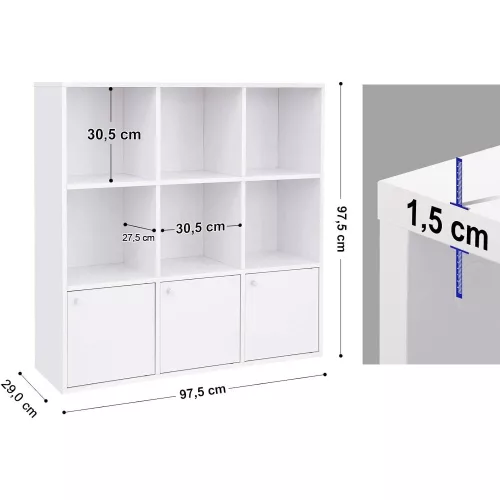 vasagle-raft-de-carti-raft-de-depozitare-cu-3-usi-alb-97x97x29cm