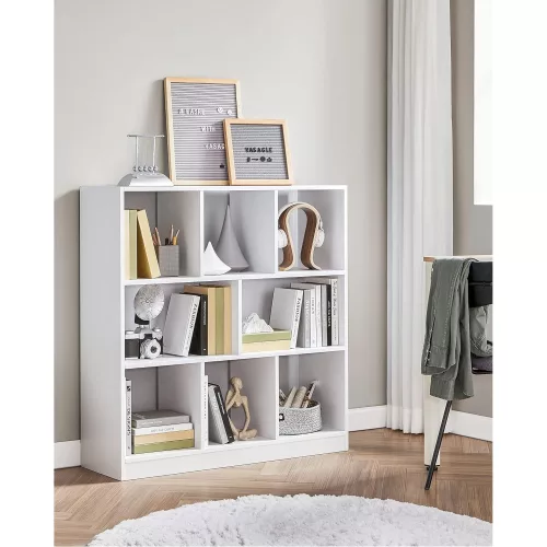 vasagle-raft-de-carti-raft-de-depozitare-alb-97x30x100cm