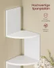 Raft colțar, cu iluminare RGB LED, 5 niveluri, alb mat, 20x20x126 cm