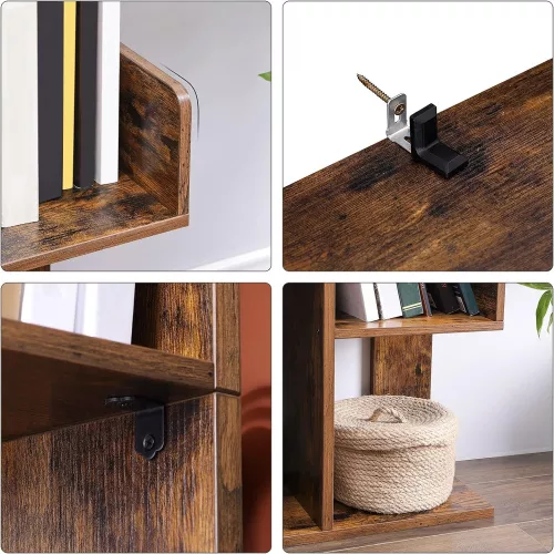 vasagle-raft-de-depozitare-maro-rustic-50x25x140cm