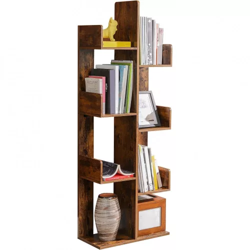 vasagle-raft-de-depozitare-maro-rustic-50x25x140cm