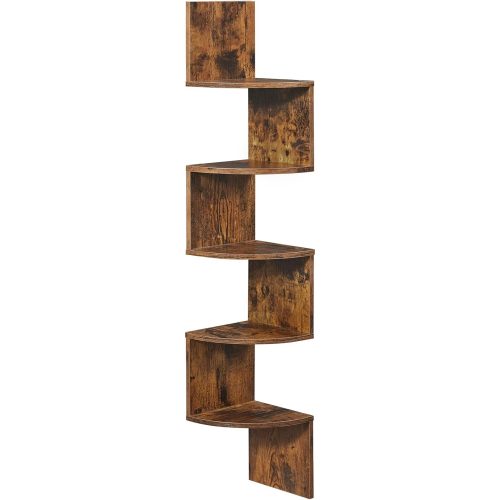 vasagle-raft-de-colt-in-zigzag-cu-5-niveluri-maro-rustic-20x20x127cm